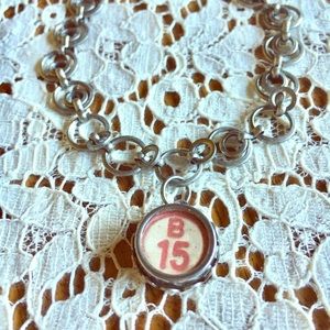 Bingo Vintage Typewriter Key Charm Bracelet